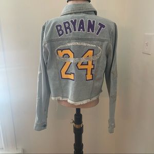 Custom Kobe Bryant Denim Jean Jacket - One of a Kind Jersey Lakers 24